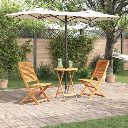 Set de Mobilier de Aer Liber 3 pcs Lemn Natural 60 x 60 x 75 cm GartenMobel Dekor