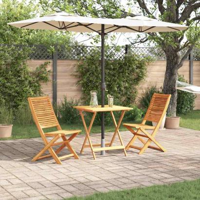 Set mobilier de exterior 3 pcs Lemn natural 70 x 70 x 75 cm GartenMobel Dekor