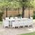 Set dining grădină 11 pcs Alb 250 x 100 x 73 cm Poliratan GartenMobel Dekor