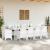 Set dining grădină 11 pcs Alb 250 x 100 x 73 cm Poliratan GartenMobel Dekor