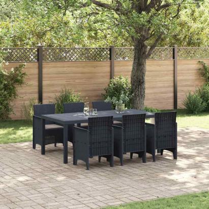 Set Dining Grădină 7 pcs Antracit 200 x 100 x 73 cm GartenMobel Dekor