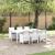 Set de Masă de Grădină 7 pcs Alb 200 x 100 x 73 cm Rattan PE GartenMobel Dekor