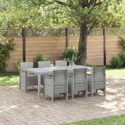 Set Masă Grădină 7 pcs Gri deschis 200 x 100 x 73 cm GartenMobel Dekor