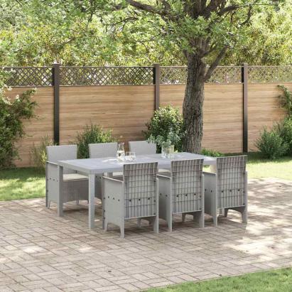 Set de Masă pentru Grădină 7 pcs Gri deschis 200 x 100 x 73 cm GartenMobel Dekor