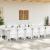 Set Dining Grădină 13 pcs Alb Mare, 12-Persoane Plastic GartenMobel Dekor
