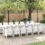 Set Dining Grădină 15 pcs Alb Mare Poliratan & Oţel GartenMobel Dekor