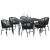 Set de mese pentru grădină 7 pcs Negru Mare Metal & Sfoară GartenMobel Dekor