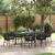 Set de mese pentru grădină 7 pcs Negru Mare Metal & Sfoară GartenMobel Dekor