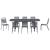 Set de dining 9 piese Manual 9 pcs Gri închis mare GartenMobel Dekor