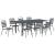 Set de dining 9 piese Manual 9 pcs Gri închis mare GartenMobel Dekor