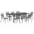 Set de dining 9 piese Manual 9 pcs Gri închis mare GartenMobel Dekor