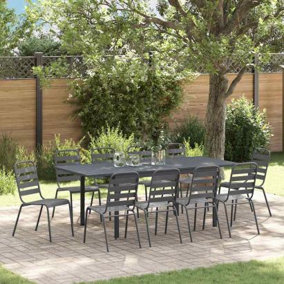 Set de mese 11 piese Manual 11 pcs Gri mare Metal GartenMobel Dekor