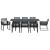 Set mese grădină 9 pcs Negru mare Amestec de metal și plastic GartenMobel Dekor