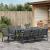 Set de dining pentru grădină Manual 9 pcs Negru mare Metal GartenMobel Dekor