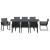 Set de dining pentru grădină Manual 9 pcs Negru mare Metal GartenMobel Dekor