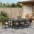 Set mese grădină 9 pcs Maro mare Metal, Ratan, Compozit lemnos GartenMobel Dekor