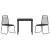 Scaune exterioare negre 3 pcs Negru 80 x 80 x 73 cm GartenMobel Dekor