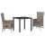 Scaune de Exterior 3 pcs Gri Gri închis 80 x 80 x 73 cm GartenMobel Dekor