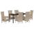 Set de Scaune Exterioare 7 pcs Beige, Alb crem 160 x 80 x 73 cm GartenMobel Dekor