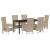 Set de Scaune Exterioare 7 pcs Beige, Alb crem 160 x 80 x 73 cm GartenMobel Dekor