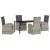 Set de masă pentru grădină 5 pcs Gri 160 x 80 x 73 cm Poliratan GartenMobel Dekor