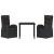Scaune de grădină înclinabile 3 pcs Negru 80 x 80 x 73 cm GartenMobel Dekor