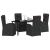 Scaune reclinabile pentru grădină 5 pcs Negru 160 x 80 x 73 cm GartenMobel Dekor