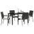 Set de scaune de grădină 4 5 pcs Negru 140 x 70 x 73 cm GartenMobel Dekor