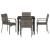 Set de scaune de grădină 4 cu pernă 5 pcs Gri 80 x 80 x 73 cm GartenMobel Dekor