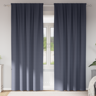Perdele opace cu perdele 2 pcs Antracit 245 x 140 cm Poliester GartenMobel Dekor