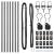 Set de stâlpi de gard Manual 7 pcs Gri Ø32mm 80 cm Metal GartenMobel Dekor