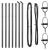 Set de stâlpi de gard Manual 7 pcs Gri Ø32mm 80 cm Metal GartenMobel Dekor
