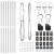 Set Stâlpi pentru Gard Manual 7 pcs Argintiu Ø32mm 210 cm GartenMobel Dekor
