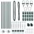 Set de stâlpi de gard Manual 7 pcs Verde Ø32mm 60 cm Metal GartenMobel Dekor