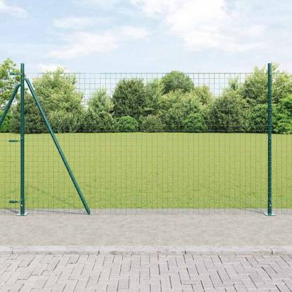 Stâlpi de gard cu plăci de bază 13 pcs Verde Ø32mm 160 cm GartenMobel Dekor