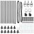 Set de stâlpi pentru gard Manual 13 pcs Gri Ø32mm 160 cm Beton GartenMobel Dekor