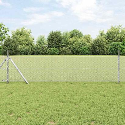 Gard Hexagonal Gri Argintiu 0.4 x 10 m Oțel galvanizat GartenMobel Dekor