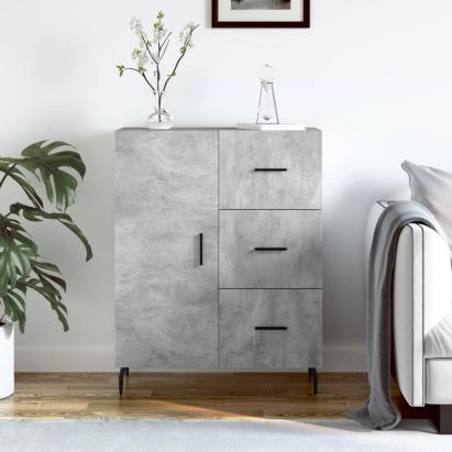 Servantă, gri beton, 69,5x34x90 cm, lemn compozit GartenMobel Dekor