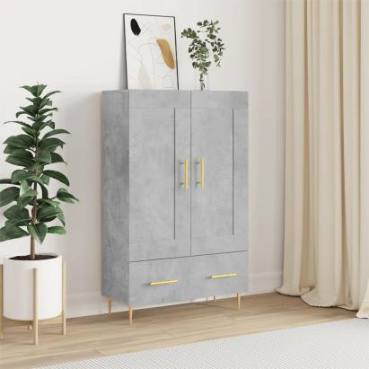 Dulap înalt, gri beton, 69,5x31x115 cm, lemn compozit GartenMobel Dekor