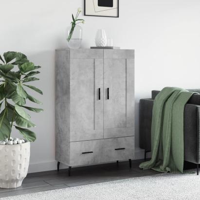 Dulap înalt, gri beton, 69,5x31x115 cm, lemn compozit GartenMobel Dekor