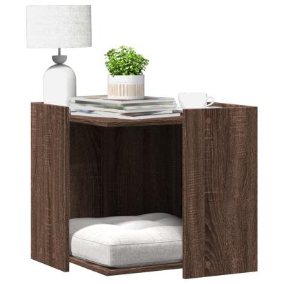 Cutie litieră pisici stejar maro 53x53x51 cm lemn prelucrat GartenMobel Dekor