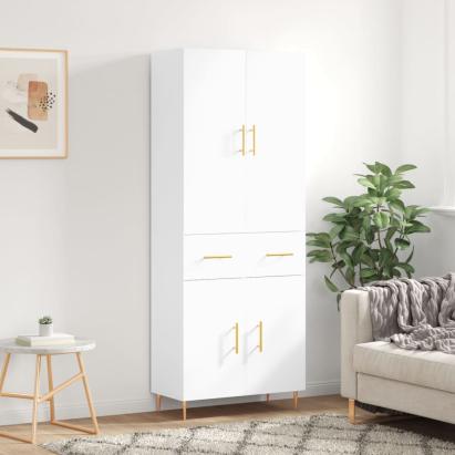 Dulap înalt, alb, 69,5x34x180 cm, lemn compozit GartenMobel Dekor