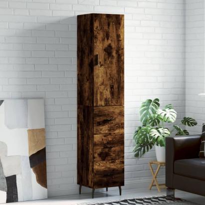 Dulap înalt, stejar fumuriu, 34,5x34x180 cm, lemn prelucrat GartenMobel Dekor