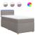 Pat box spring cu saltea, gri taupe, 90x190 cm, textil GartenMobel Dekor