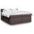 Pat box spring cu saltea, maro închis, 200x200 cm, textil GartenMobel Dekor