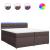 Pat box spring cu saltea, maro închis, 200x200 cm, textil GartenMobel Dekor