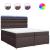Pat box spring cu saltea, maro închis, 200x200 cm, textil GartenMobel Dekor
