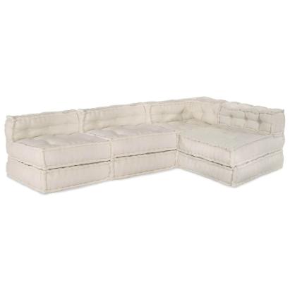 Set fotolii puf modulare, 4 buc, crem, textil GartenMobel Dekor