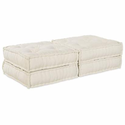 Canapea puf modulară 2 locuri, convertibilă, crem, textil GartenMobel Dekor