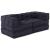 Fotolii puf modulare, 2 buc., antracit, textil GartenMobel Dekor